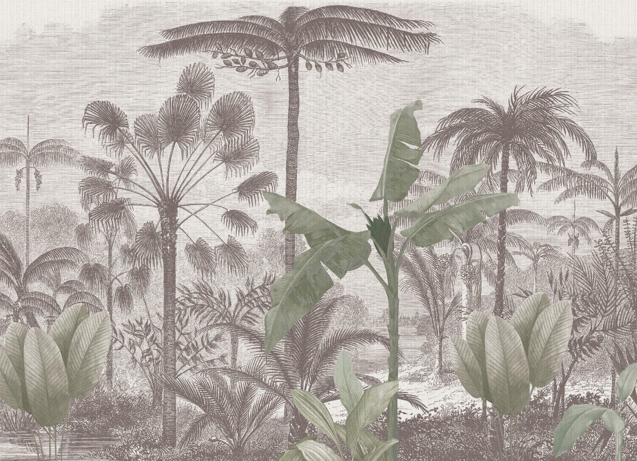 Etched Wilderness textured linen wallpaper – LH Lifestyle